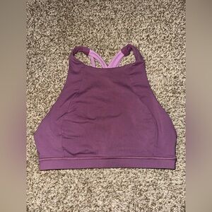 LULULEMON FREE TO BE SERENE BRA *HIGH NECK IN VINTAGE PLUM / JUBILEE